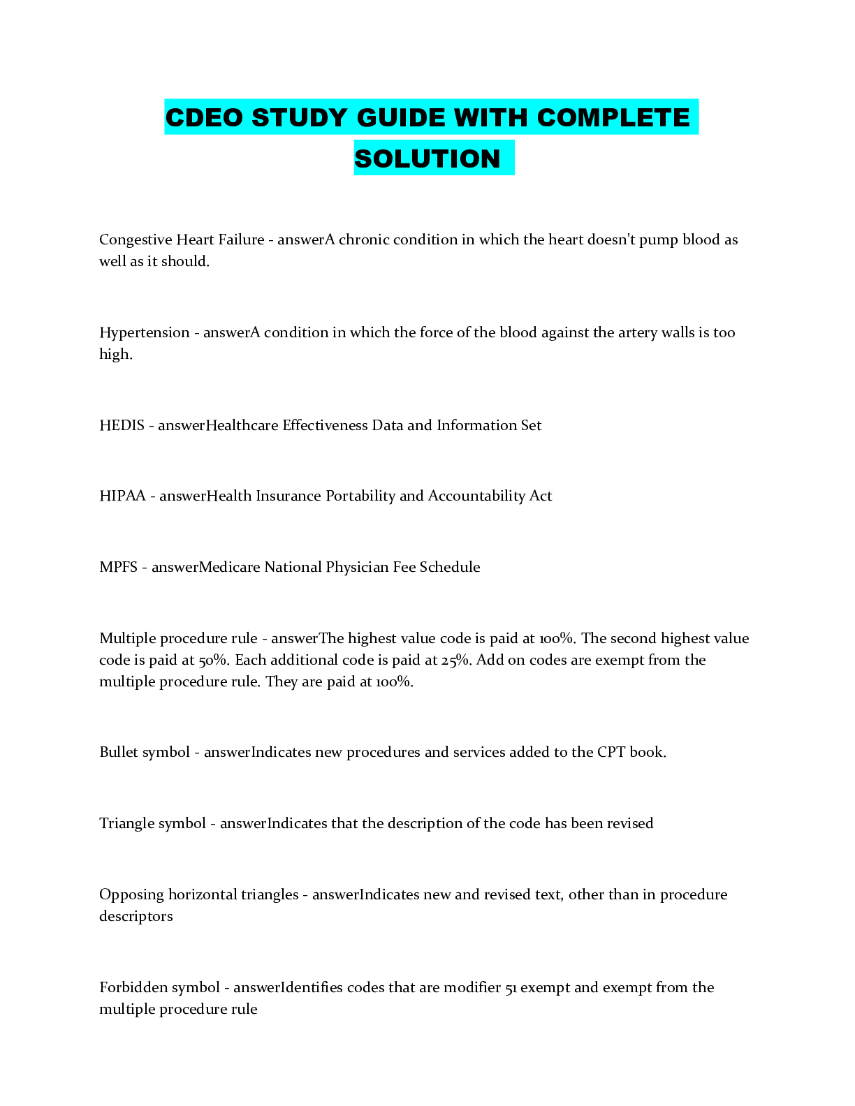 Preview image of CDEO STUDY GUIDE WITH COMPLETE SOLUTION document